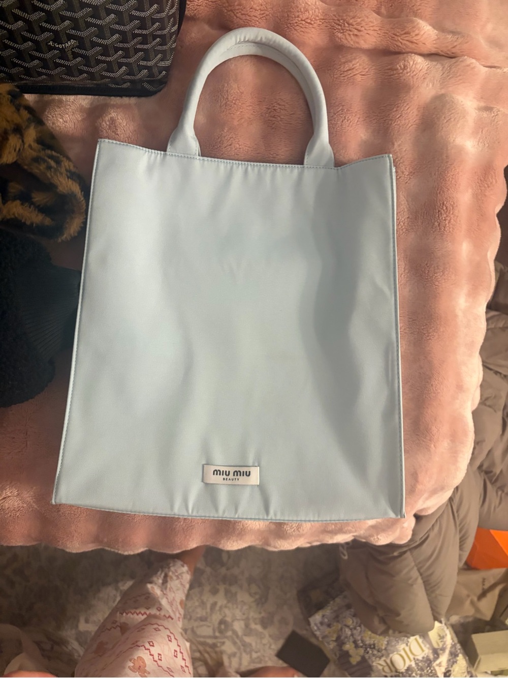 Miu Miu Pale Blue Structured Tote
